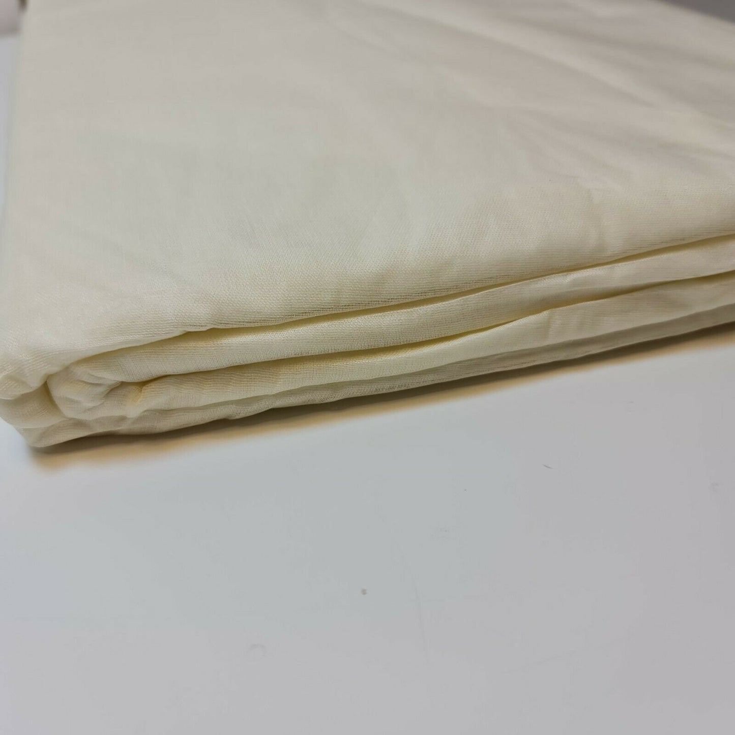 100% Cotton Muslin Fabric - Sheer Gauze, Plain Weave, 44” Wide | Perfect for Dress Lining, Crafts & More (Cream)