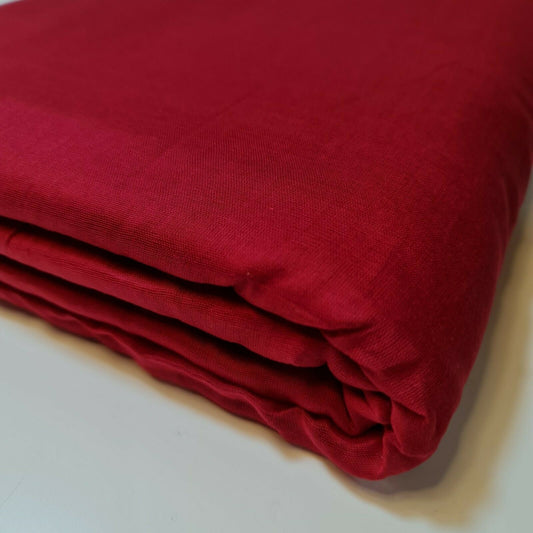 100% Cotton Muslin Fabric - Sheer Gauze, Plain Weave, 44” Wide | Perfect for Dress Lining, Crafts & More (Deep Red)