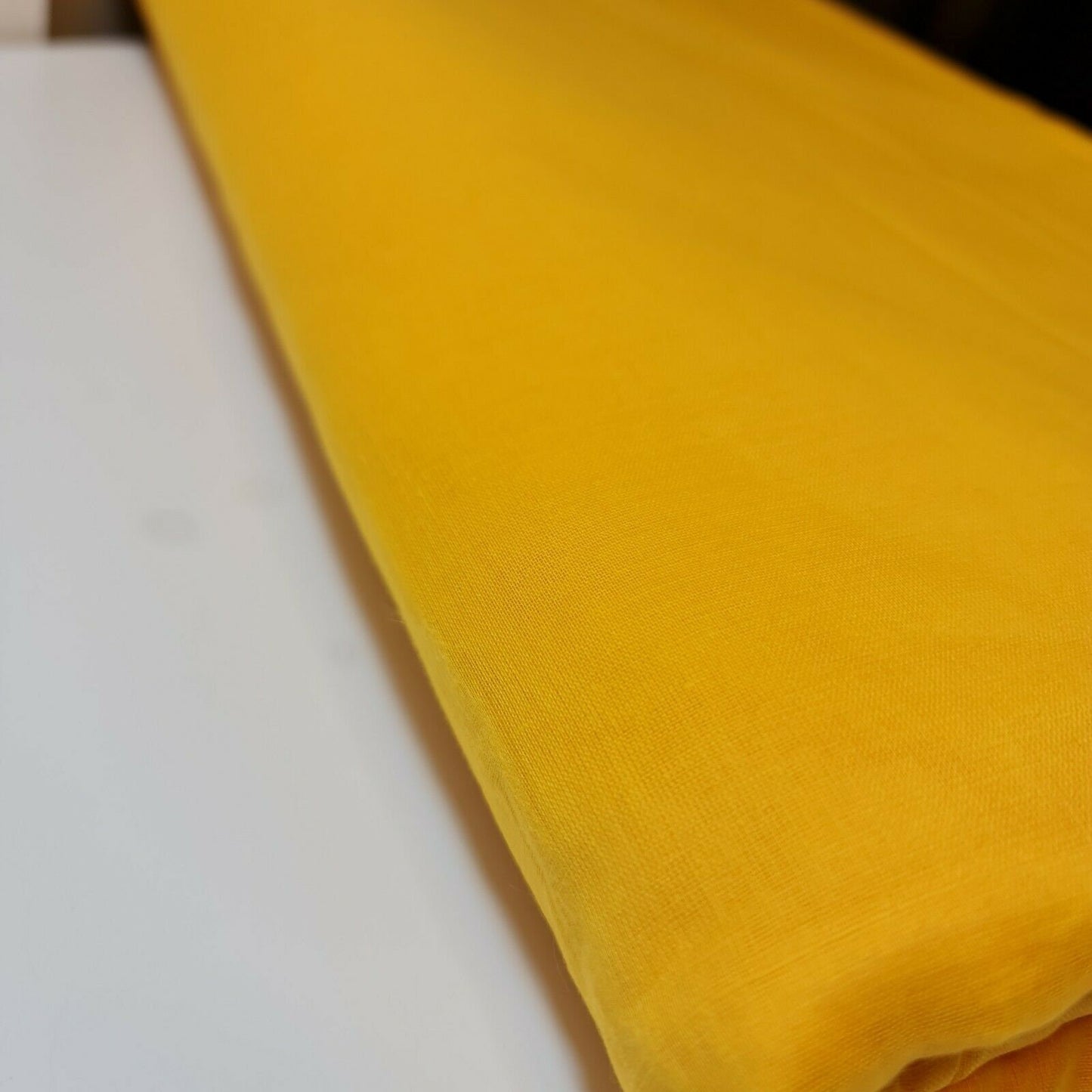 100% Cotton Muslin Fabric - Sheer Gauze, Plain Weave, 44” Wide | Perfect for Dress Lining, Crafts & More (Yellow)