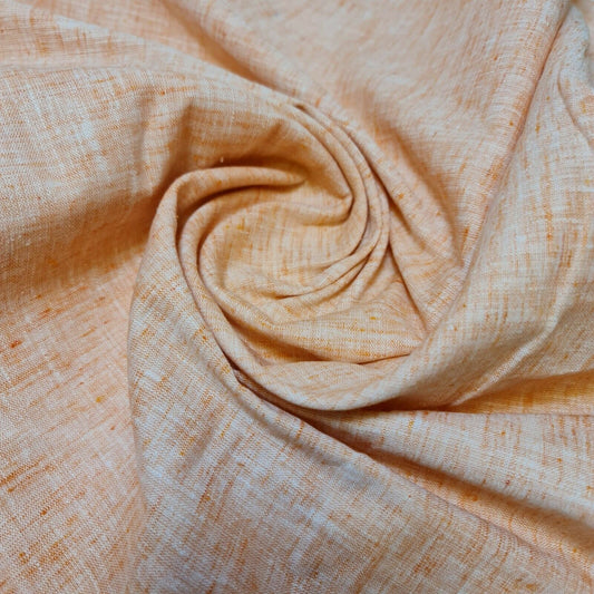 Amber Orange Shot 100% Natural Cotton Linen Fabric Soft Mélange Dress Craft Quilting Material 44" By The Meter