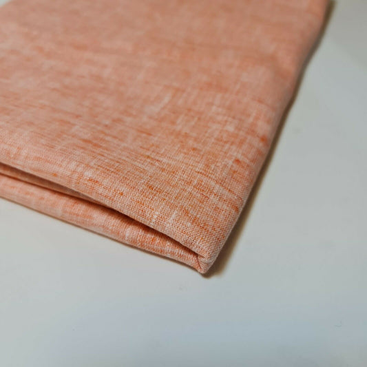 Amber Orange Shot 100% Natural Cotton Linen Fabric Soft Mélange Dress Craft Quilting Material 44" By The Meter