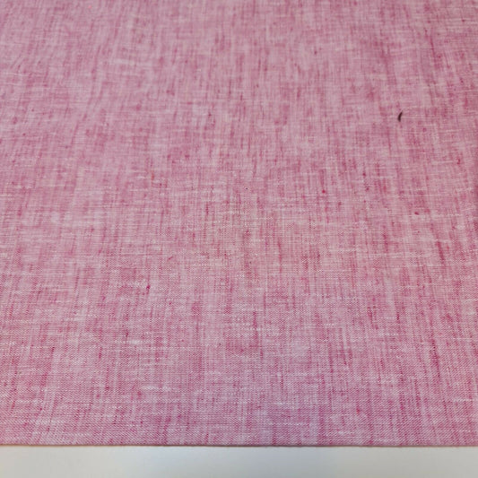 Candy Pink Shot 100% Natural Cotton Linen Fabric Soft Mélange Dress Craft Quilting Material 44" By The Meter