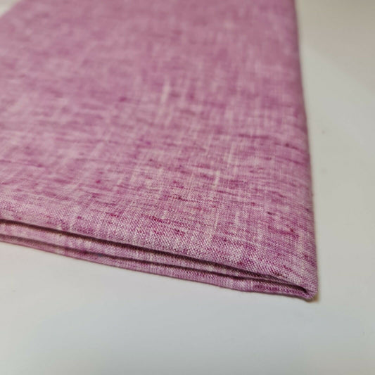 Weicher, einfarbiger Khadi-Vorhangstoff in Melange-Leinenoptik, 112 cm (Magenta Pink Shot)