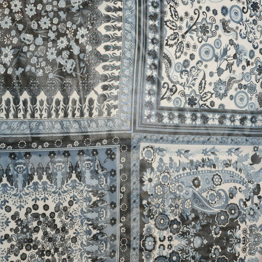 Floral Printed Polyester Crepe Georgette Sheer Chiffon Summer Dress Fabric 44" (Design 3)