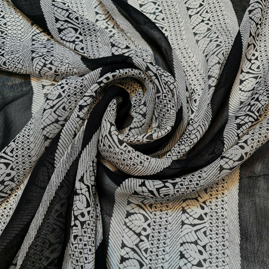 Sommerkleidstoff aus durchsichtigem Chiffon mit Blumenmuster aus Polyester-Crêpe-Georgette, 111,8 cm (Design 5)