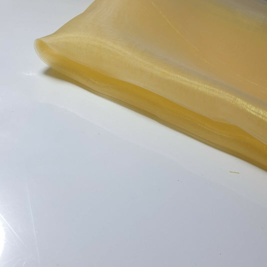 Transparenter Organzastoff, Voile-Vorhang, Hochzeitsstoff, 150 cm, Organza, Meterware (Hellgold)