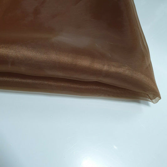 Transparenter Organzastoff, Voile-Vorhang, Hochzeitsstoff, 150 cm, Organza, Meterware (Bronze)