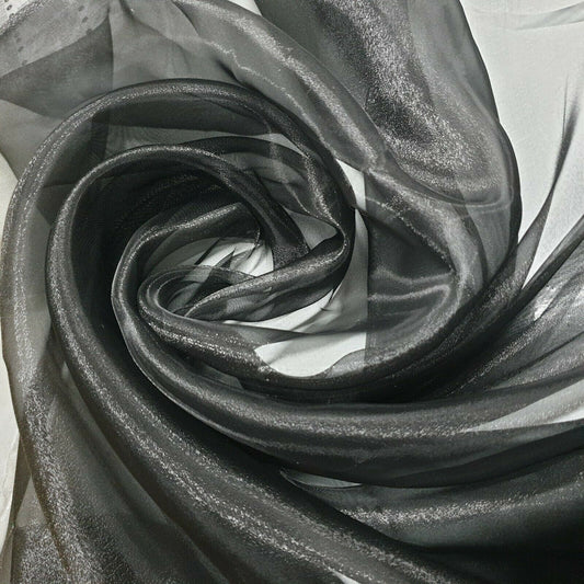 Transparenter Organzastoff, Voile-Vorhang, Hochzeitsstoff, 150 cm, Organza, Meterware (schwarz)