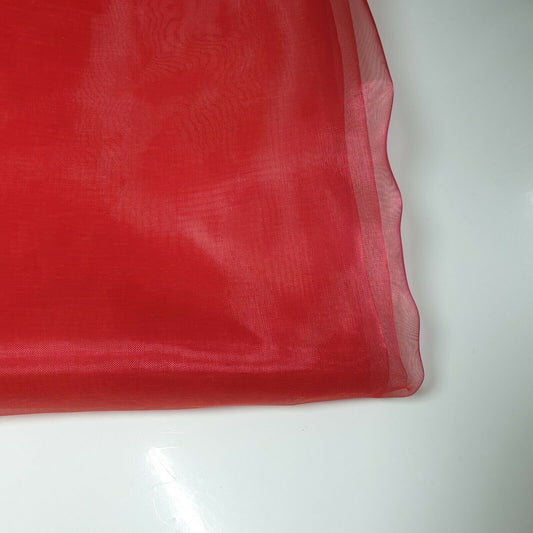 Transparenter Organzastoff, Voile-Vorhang, Hochzeitsstoff, 150 cm, Organza, Meterware (rot)