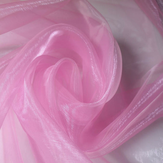 Transparenter Organzastoff, Voile-Vorhang, Hochzeitsstoff, 150 cm, Organza, Meterware (Rosa)