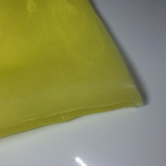 Transparenter Organzastoff, Voile-Vorhang, Hochzeitsstoff, 150 cm, Organza, Meterware (gelb)