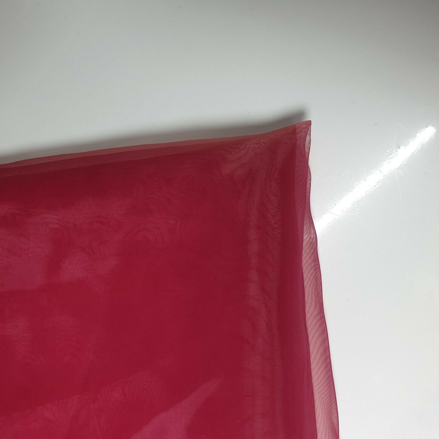 Sheer Organza Fabric Voile Drape Curtain, Wedding Fabric 150cm Organdie By Meter (Cherry)