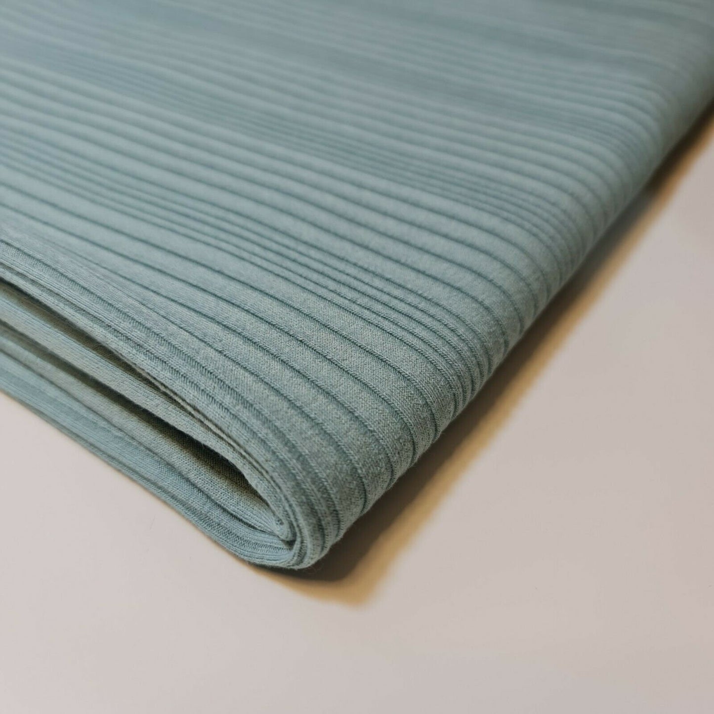 Mint Premium Ribbed Striped Raised Viscose Jersey Stretch Dress Fabric 50"