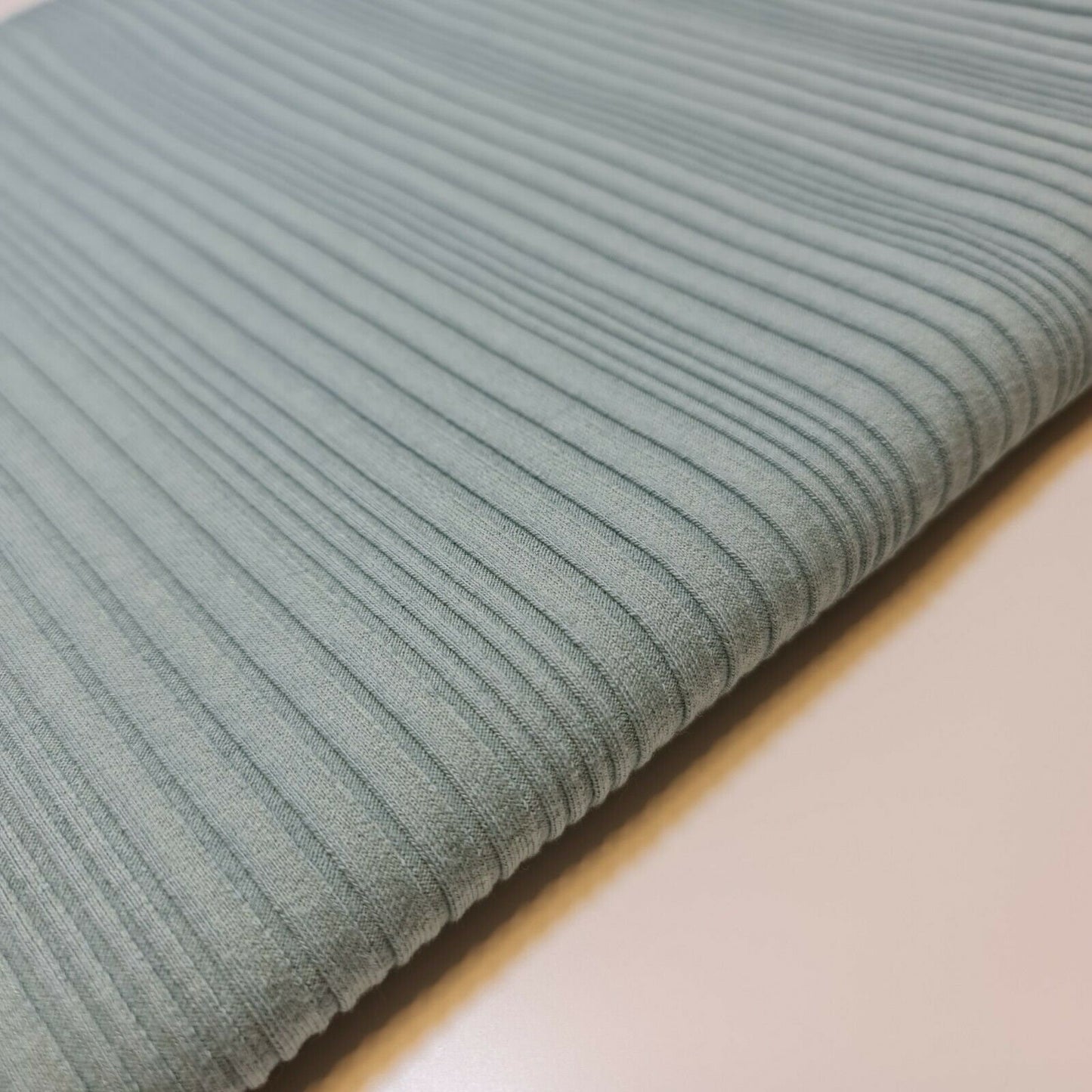 Mint Premium Ribbed Striped Raised Viscose Jersey Stretch Dress Fabric 50"