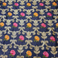 Faden-Pailletten-Blumenstickerei, gekräuselter Krepp-Chiffon-Kleiderstoff, Bastelstoff, 111,8 cm (blau)