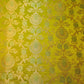 Ornamental Christmas (Lime) Floral Gold Metallic Print Indian Banarasi Brocade Fabric