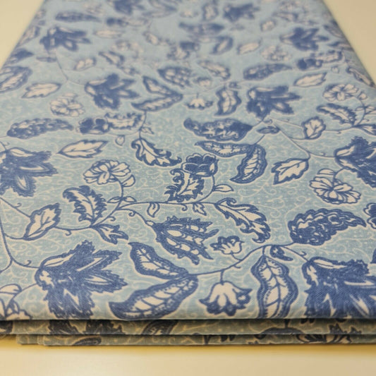 Neuer Stoff zum Basteln mit Blumenmuster für Frühling und Sommer, Polycotton, 111,8 cm, Meterware (Türkis)