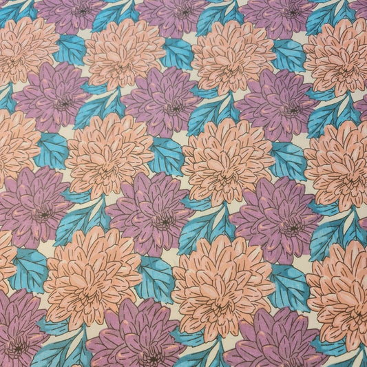 Frühlings-/Sommerstoff mit Gänseblümchen-Blumenblüten, Polycotton, 111,8 cm, Meterware (Lavendelblüten)