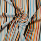 Vintage Multi Stripe Mixed Bar Lines Printed Pleated Plisse Jersey Fabric 58" (Design 1)