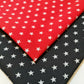 Stars Print Soft Polycotton Red / Black Dress Craft Fabric By The Meter 44" (Black)