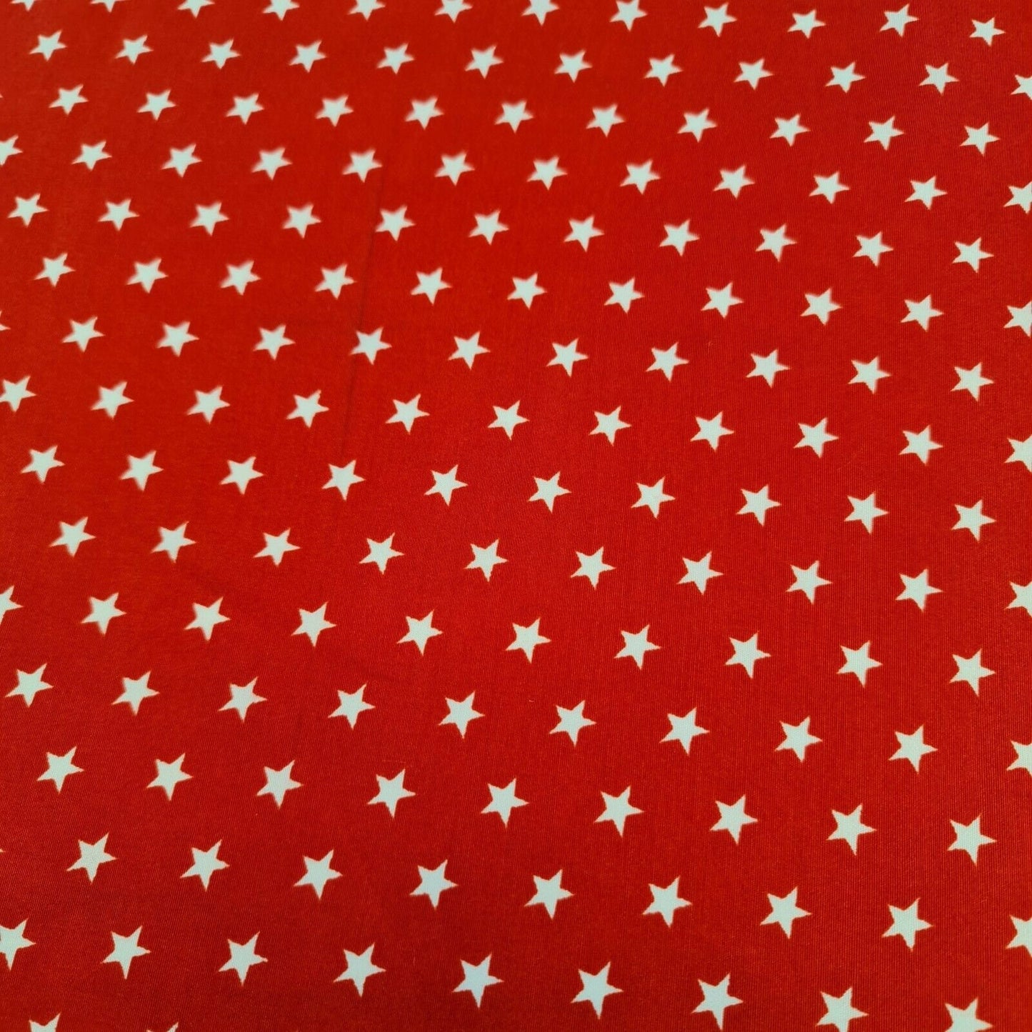 Stars Print Soft Polycotton Red / Black Dress Craft Fabric By The Meter 44" (Red)