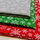 Christmas Festive Snow Flake Polycotton Fabric Craft Dress Material By Metre 44" (Green)