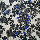 White Black Floral Print Crepe Georgette Dress Craft Fabric 58" By the Meter