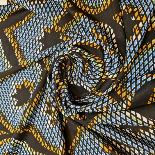 Weicher Viskosestoff für den Sommer, schwarzes Blattmuster, Kleiderstoff, 147,3 cm, Meterware