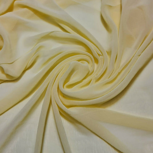 Gelber Chiffon-Stoff, durchsichtig, schlicht, weich, leicht, Polyester, Kleidermaterial, 58"