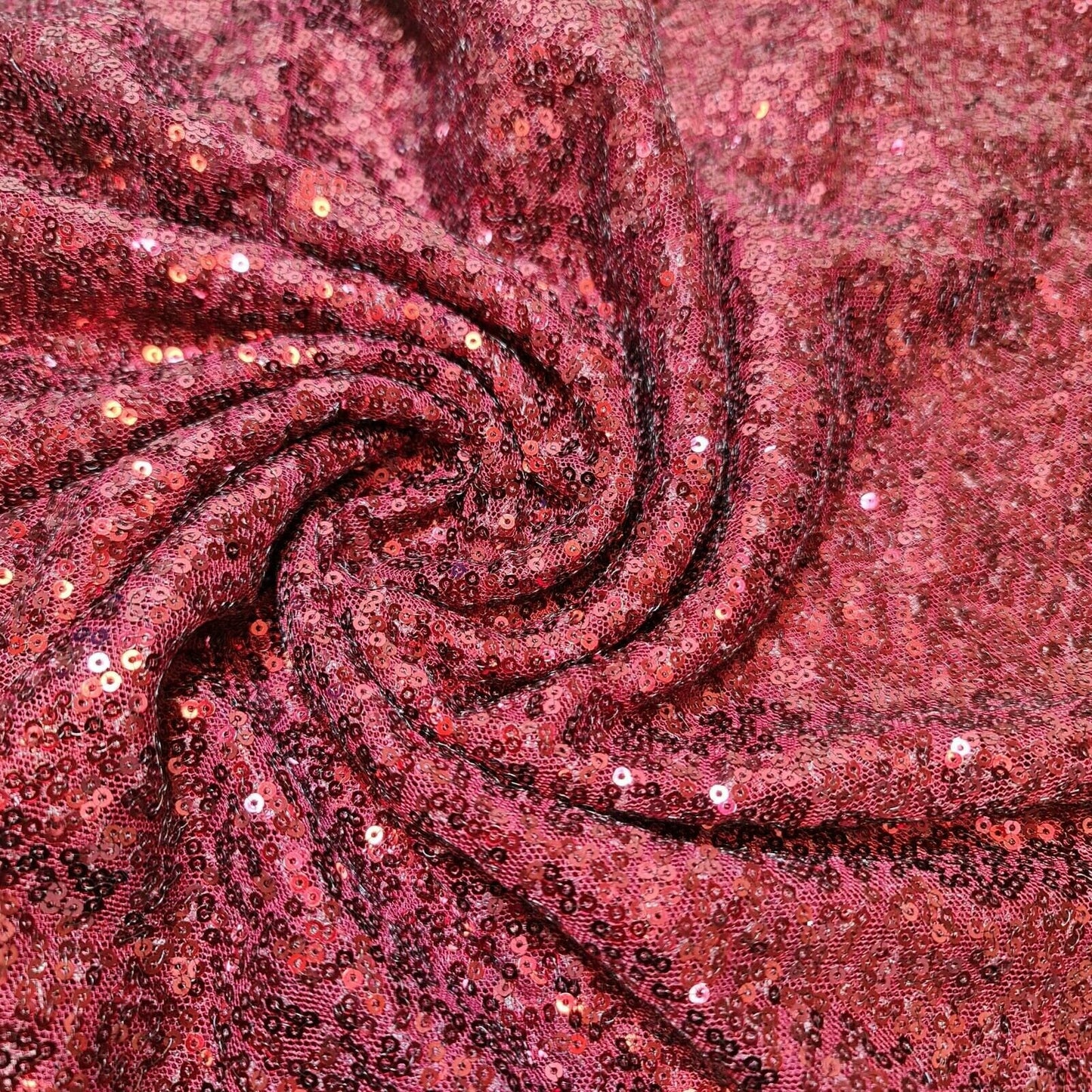 Sequin Fabric Sparkly Shiny Bling Dress Craft Drape Table Cloth Material 50" (Maroon)