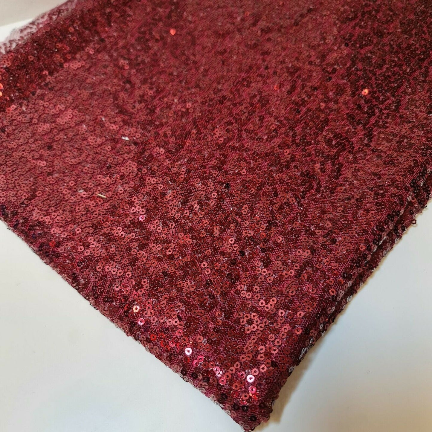 Sequin Fabric Sparkly Shiny Bling Dress Craft Drape Table Cloth Material 50" (Maroon)