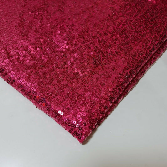 Cerise Pink Sequin Fabric Sparkly Shiny Bling Dress Craft Drape Table Cloth Material 50"