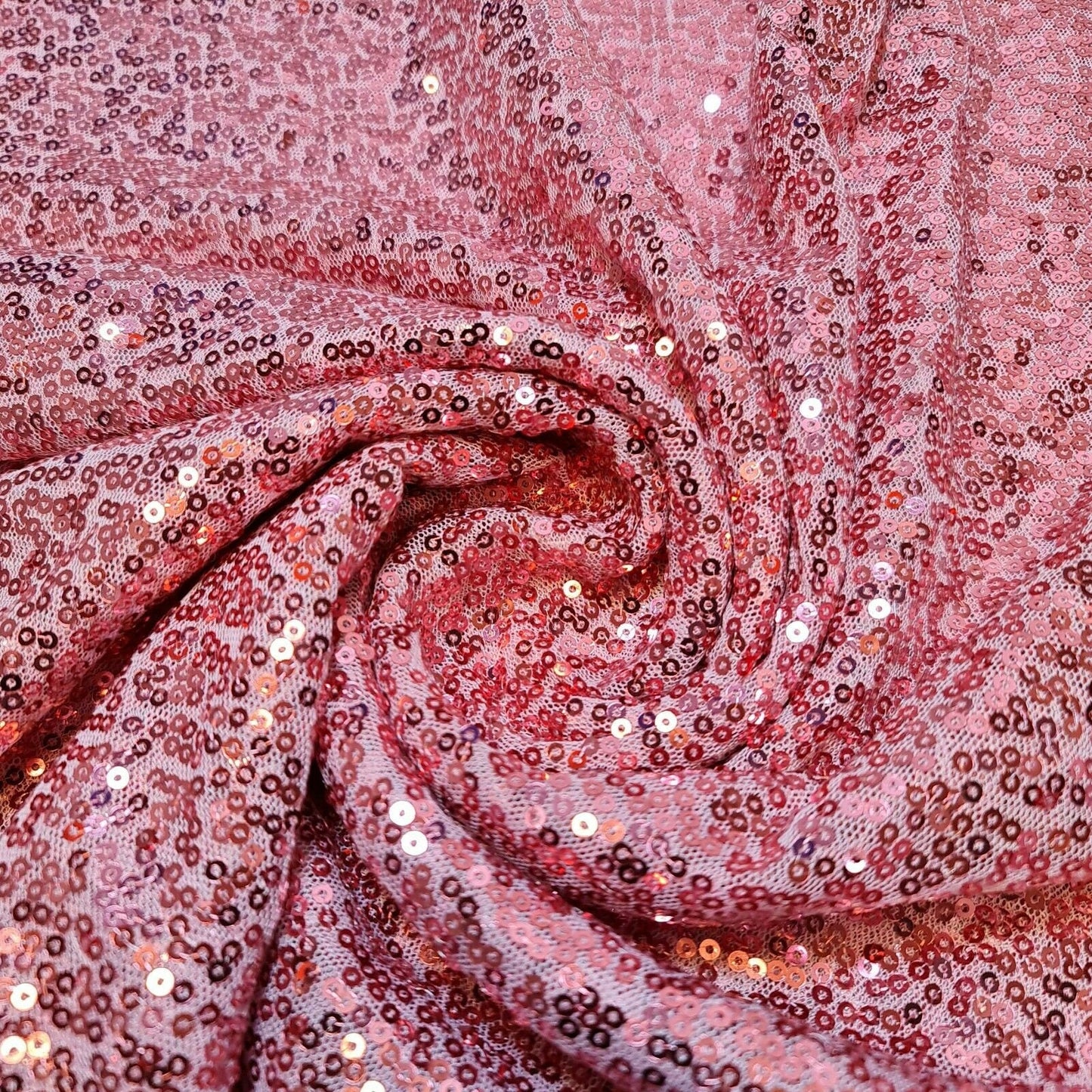 Sequin Fabric Sparkly Shiny Bling Dress Craft Drape Table Cloth Material 50" (Baby Pink)