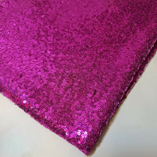 Sequin Fabric Sparkly Shiny Bling Dress Craft Drape Table Cloth Material 50" (Magenta Pink)