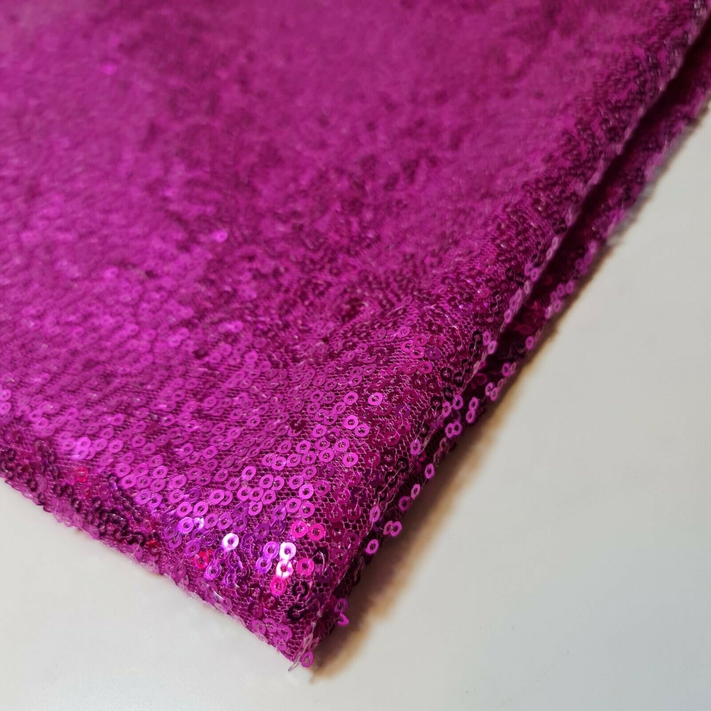 Sequin Fabric Sparkly Shiny Bling Dress Craft Drape Table Cloth Material 50" (Magenta Pink)