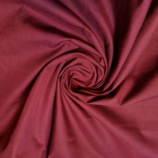 Plain Polycotton Fabric Sheeting Dress Craft Material 50 Colours 112CM (Dark Wine)