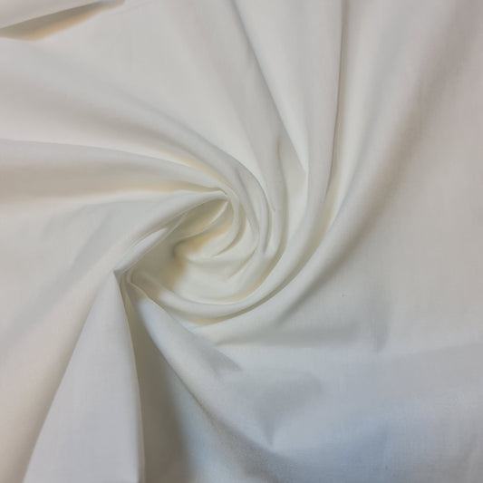 Plain Polycotton Fabric Sheeting Dress Craft Material 50 Colours 112CM (Ivory)