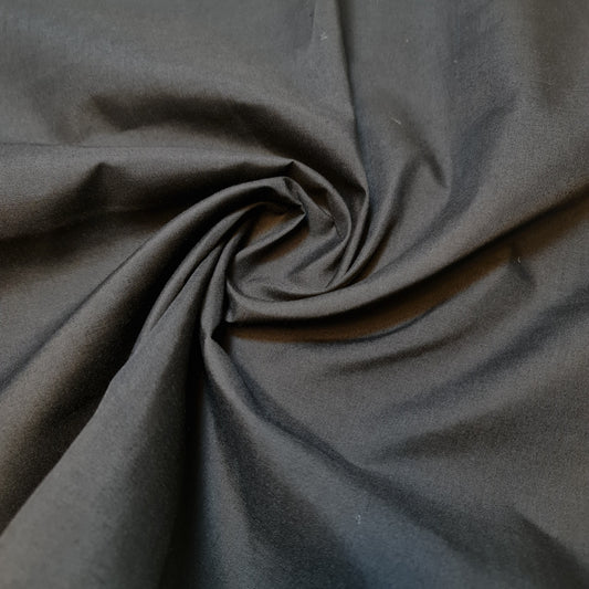 Black Plain Polycotton Fabric 112cm wide for Sheeting Crafts Dressmaking Quilting Lining Material By Metre