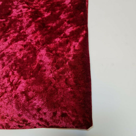Burgundy Plain Velvet Fabric – Premium Crushed Stretch Velvet – 60” Wide – Dress, Craft & Wedding Material (By the Meter)