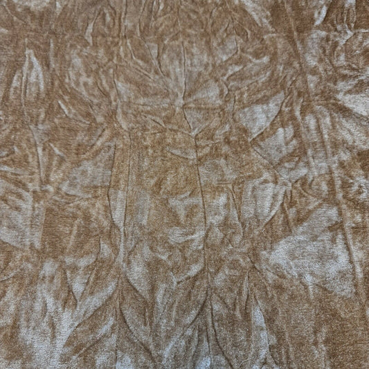 Premium Quality Marble Crushed Velvet Medium Weight Stretch Fabric Material 58" (Camel)