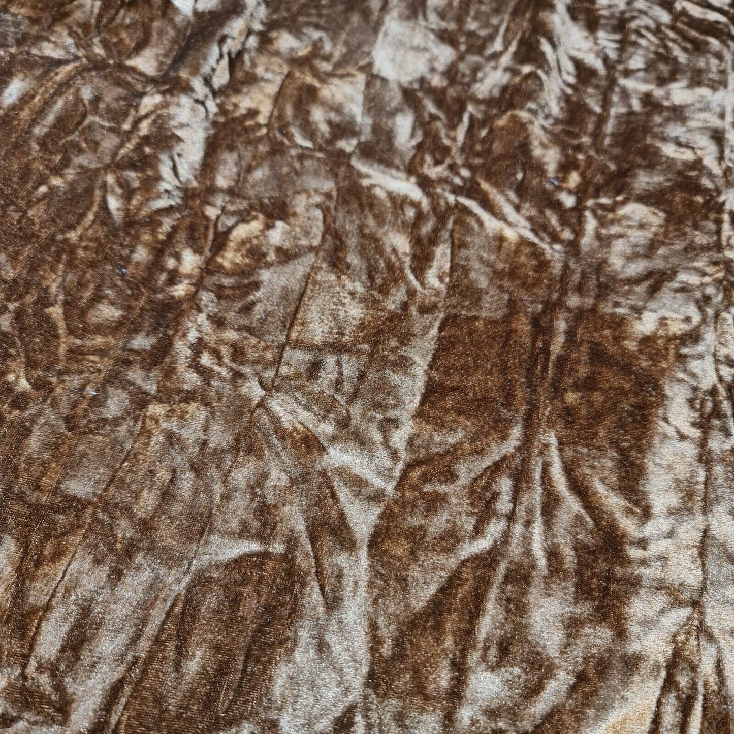 Premium Quality Marble Crushed Velvet Medium Weight Stretch Fabric Material 58" (Taupe)