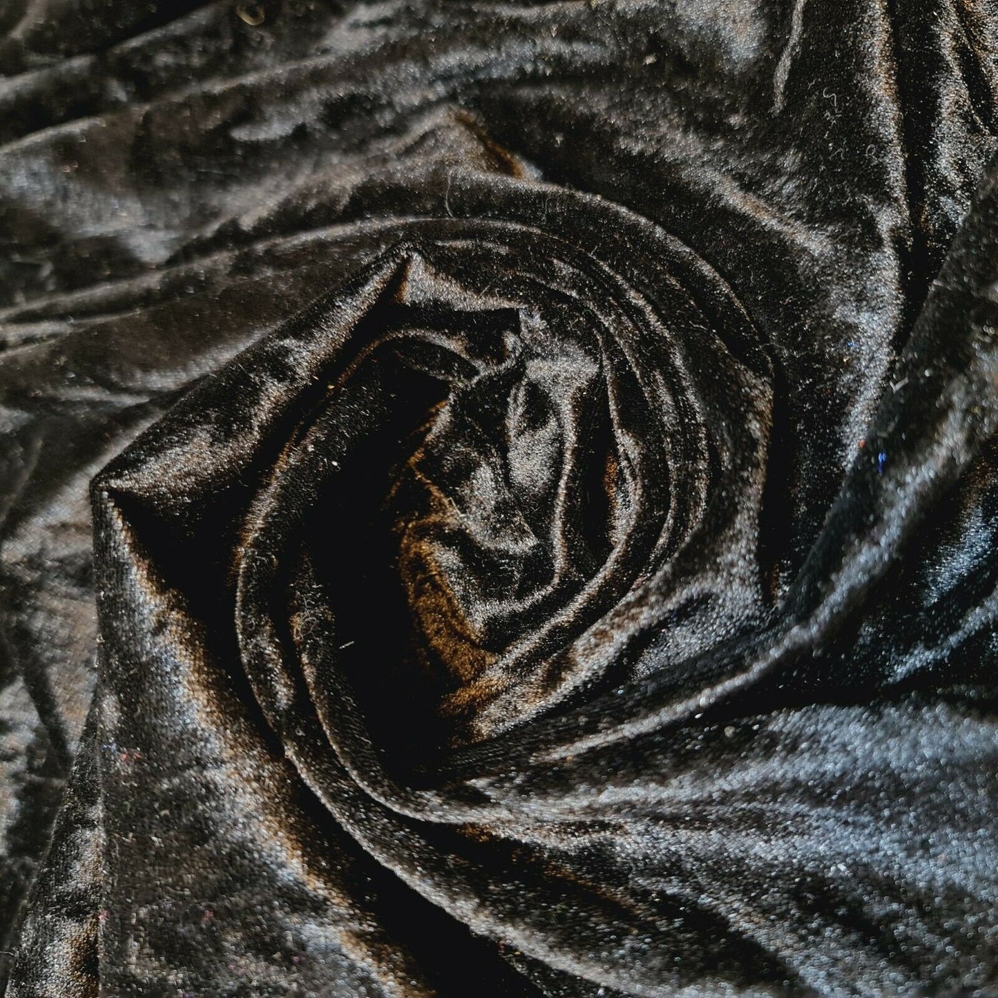 Premium Quality Marble Crushed Velvet Medium Weight Stretch Fabric Material 58" (Black)