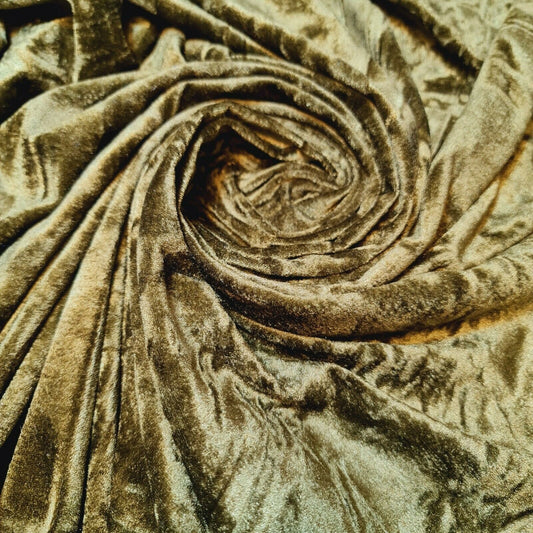 Hochwertiger, marmorierter Pannesamt, mittelschweres Stretchgewebe, 147,3 cm (Oliv)