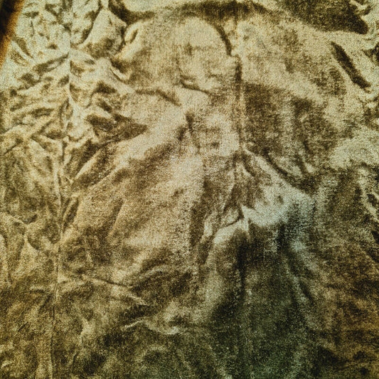 Hochwertiger, marmorierter Pannesamt, mittelschweres Stretchgewebe, 147,3 cm (Oliv)