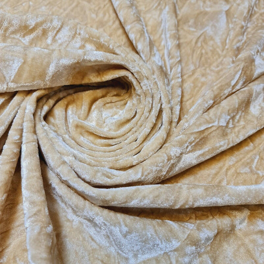 Hochwertiger, marmorierter Pannesamt, mittelschweres Stretch-Gewebe, 58" (Hellgold)