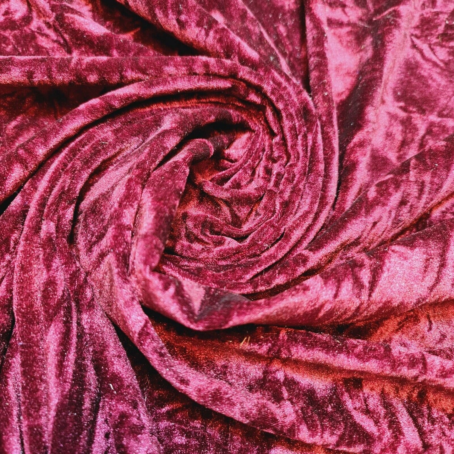 Premium Quality Marble Crushed Velvet Medium Weight Stretch Fabric Material 58" (Burgundy)