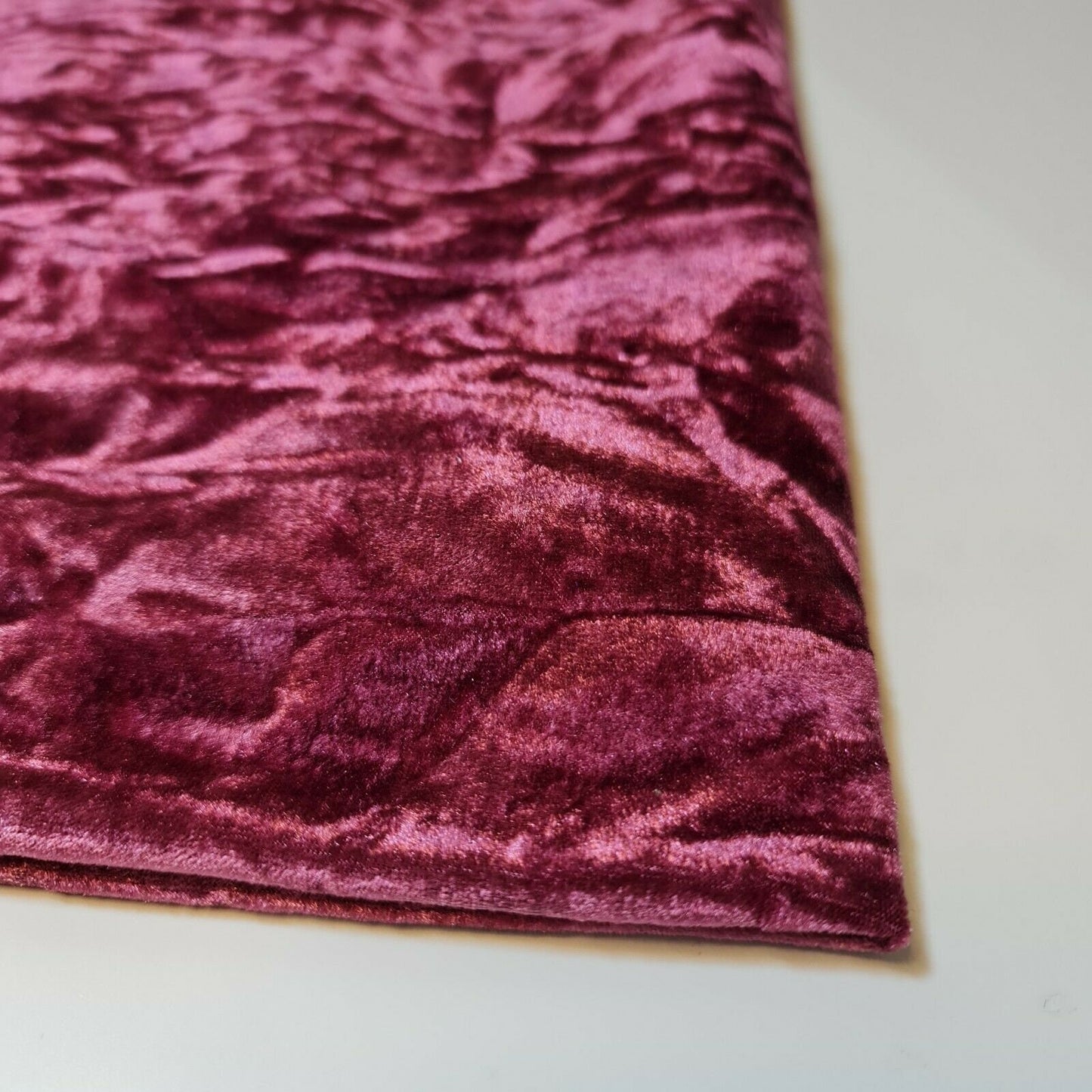 Premium Quality Marble Crushed Velvet Medium Weight Stretch Fabric Material 58" (Plum)