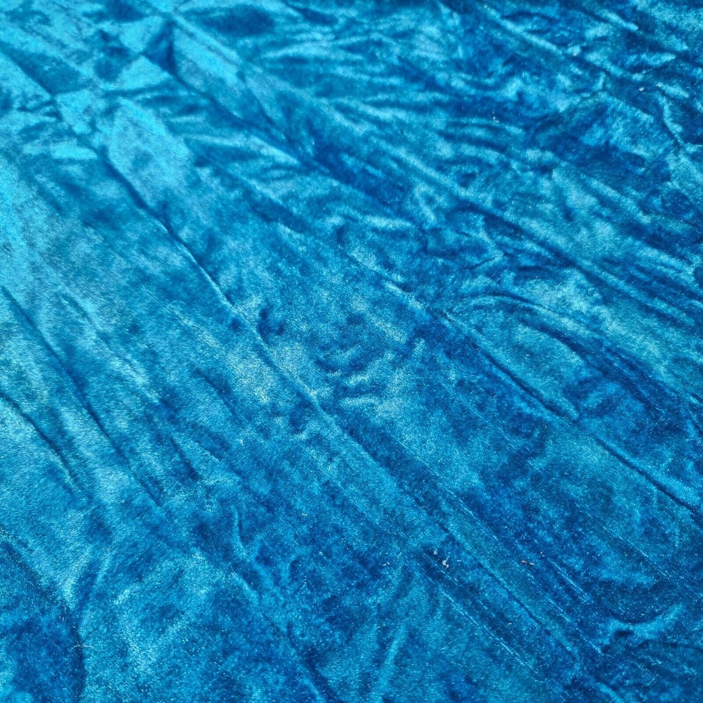 Premium Quality Marble Crushed Velvet Medium Weight Stretch Fabric Material 58" (Turquoise)