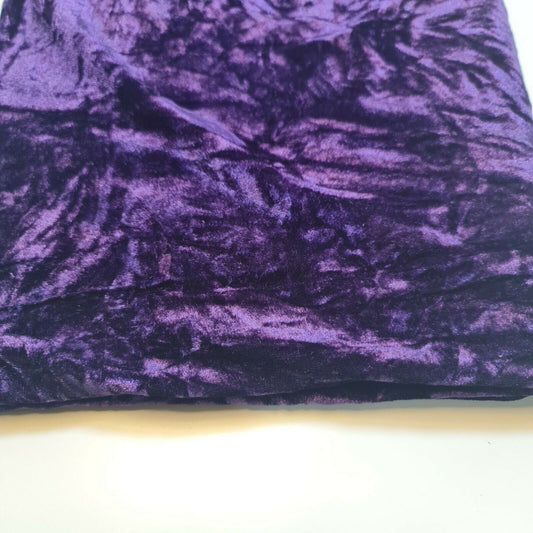 Premium Quality Marble Crushed Velvet Medium Weight Stretch Fabric Material 58" (Cadbury Purple)