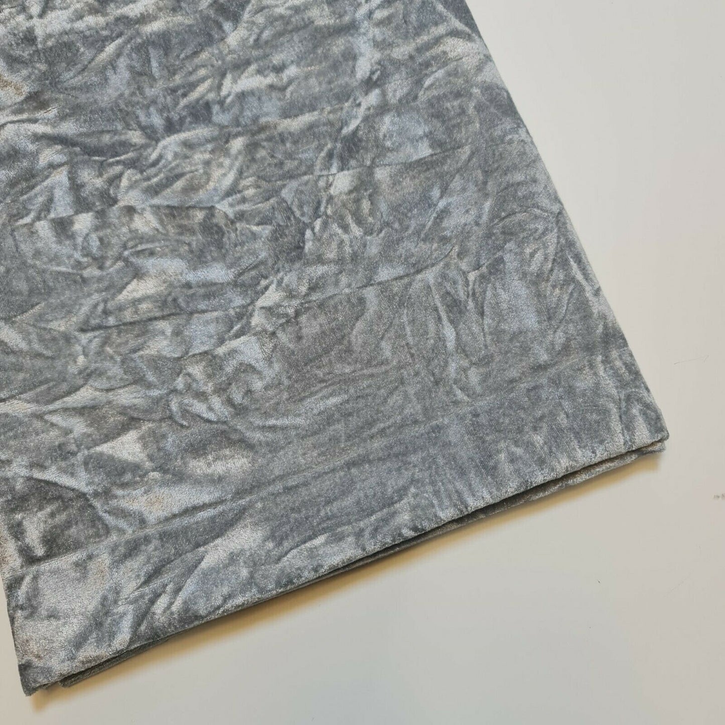 Premium Quality Marble Crushed Velvet Medium Weight Stretch Fabric Material 58" (Silver Grey)